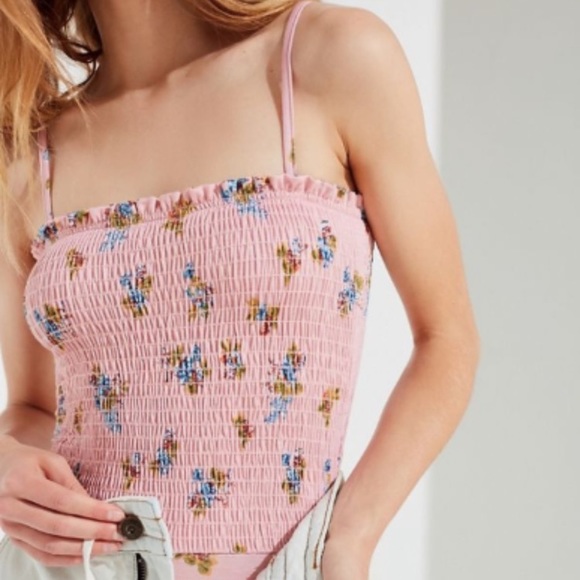 Urban Outfitters Tops - Out from Under Smocked Floral Bodysuit Small